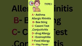 Hypersensitivity ( Part I)  Types  |Mnemonic|  #medical #shorts #immunology #biology #neet  #tricks