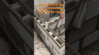 Assentamento de bloco Cimenticio em alvenaria estrutural