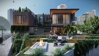 Realistic Visualization of a 3 story Modern Villa  | Walk through | Design ideas | Lumion 12