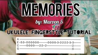 MEMORIES | by: Maroon 5 [Ukulele Fingerstyle Tutorial] (Easy Tab on Screen)