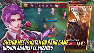 I MET NEW HERO NATAN ON RANK GAME | GUSION VS COUNTER ENEMIES | SAZUKE PLAYZ | MLBB