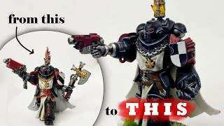 Making a customized Black Templar sergeant from one of my old ugly Sword Brethren!!