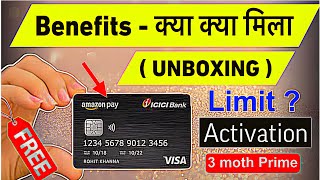 Unboxing AmazonPay Icici Credit Card | Benefits - कैसे claim करें ( 3 Month Prime )