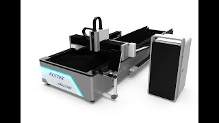 Acctek AKJ1530FE economical version fiber laser cutter with exchange table