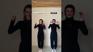 Hijab vs Non-Hijab outfits for girls #shorts #comparison #hijabi