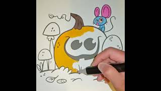 ASMR Spooky Pumpkin & Mouse in the Woods! 🎃 Halloween Coloring Sounds