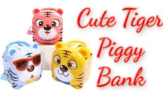 CUTE TIGER 🐯 PIGGY BANK UNBOXING AND CHECKING ll