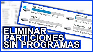 Como ELIMINAR una PARTICIÓN del DISCO DURO en Windows 10 SIN PROGRAMAS