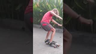 Kickflip on a Piece of WOOD?! #skateboardingtrick #challenge #woodworking