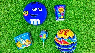 Satisfying Video Unboxing Blue Lollipop Candy with Yummy Sweets Cutting ASMR M&M'S