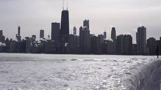 Frozen Chicago Lake Shore - Winter Vortex Freeze 2019