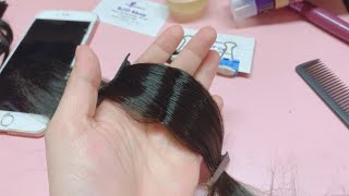 How to make Top of BJD wigs - Cách làm đỉnh tóc dán - cách 2