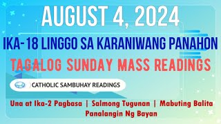 4 August 2024 Tagalog Sunday Mass Readings | Ika–18 Linggo sa Karaniwang Panahon (B)