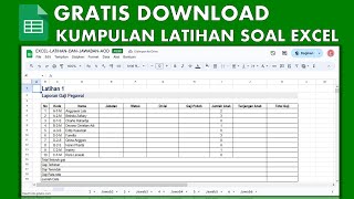 Gratis Download, kumpulan LATIHAN EXCEL dan JAWABANNYA