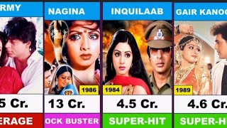 Sridevi All Hit or Flop Hindi Movies || Sridevi Movies List