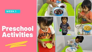 Preschool activities for 3 year old at home - Week 1 | How to entertain 3 year old | Indoor activity