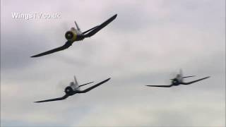 3 Corsairs at Flying Legends AMAZING ENGINE SOUNDS