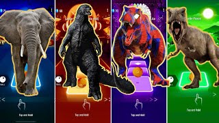 🦖 The Mammoth vs Godzilla vs T-Rex Spider Man vs Jurassic World | Coffin Dance 🪩