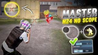 M24 Master No Scope | 2 Finger + No Gyroscope😱 | 1 vs 2 Challenge | 90 Fps Headshots | PUBGM