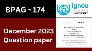 IGNOU BPAG 174 Most important question| IGNOU BPAG 174 previous year question paper