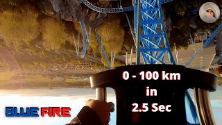 Front Row Blue Fire Mega coaster ON-RIDE Europa Park Oct - 2021