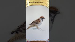 How To Paint A Sparrow In Watercolor #watercolorpainting #watercolorbird #watercolortutorial