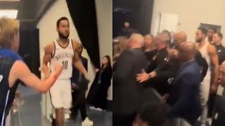 Ben Simmons gets into it with fan in tunnel and Dennis Schroder confronts him