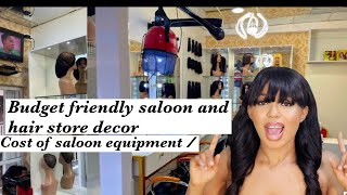 BUDGET FRIENDLY SALOON AND HAIR STORE DECOR/ EQUIPMENTS AND THEIR PRIZES