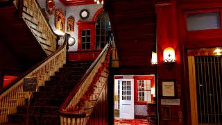 Haunted Hotel Ambience  Fireplace with Cozy Creepy Winter Vibes