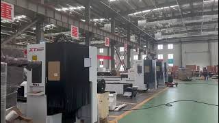 display of tube fiber laser cutting machines in XT factory