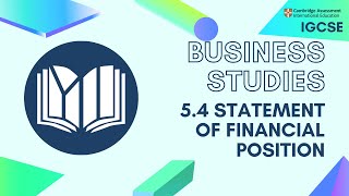 CIE IGCSE Business Studies: Statement of Financial Position (5.4)