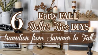 6 EARLY FALL DOLLAR TREE DIYS | TRANSITION FROM SUMMER TO FALL