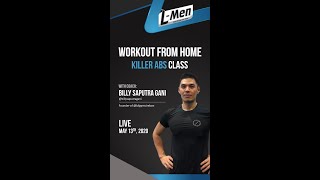 #WorkoutFromHome Killer ABS Class Live bersama Coach @billysaputragani (Vertical Video)