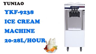 YKF-9238 3 Nozzles maquinas de helado soft ice cream machine for milk tea shop factory price (CE)