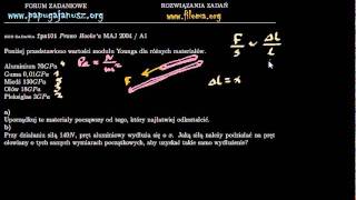 fps101 - Prawo Hooke'a - MAJ 2004 / A1 - Zadanie z fizyki - filoma.org