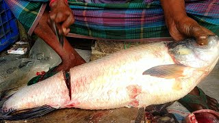 Most Satisfying Rohu Fish Cutting Skills At Fish Market || Amazing Knife Skills