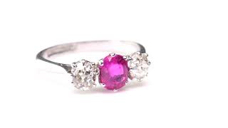 A PLATINUM, BURMESE RUBY AND DIAMOND RING