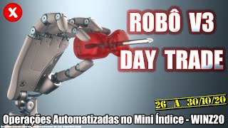 Robô Investidor Metatrader - Mini Índice V3 Day Trade - WINZ20 - Pregão 26 a 30/10/2020