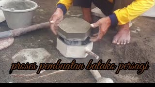 Proses pembuatan batako persegi/paving blok