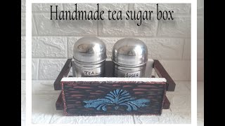 Handcrafted wooden tea-sugar container box making |box diy| wooden box |no cost diy| containers diy