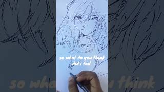 drawing a girl with pen fast drawing #art #doodle