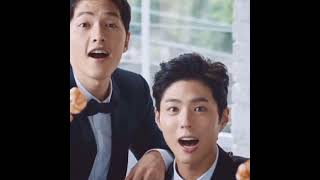 Domino's 🍕 pizza with song joon ki & park Bo -gum...#shorts #korea #kdrama #handsome ...