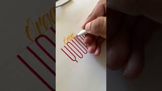 Is this even possible? Tall Monoline lettering demo #calligraphy #youtubeshorts