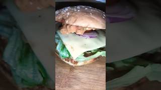 Happiness between two buns🍔#trending#shorts#chickenburger#ytshorts#farhatajmeriarab1112#viralvideo