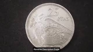 Spain 25 pesetas, 1957/Spain coins