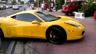 Red Bentley GT and Ferrari at Memorial Day Weekend, Miami Beach 2013