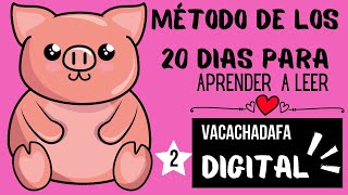 MÉTODO DE LOS 20 DÍAS PARA APRENDER A LEER | VACACHADAFA PLANTILLA 2 DE LA "E"| DIGITAL