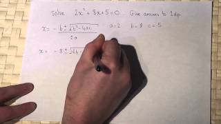 Quadratic Formula to solve Quadratic Equations