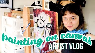 painting on canvas ✨ STUDIO VLOG 18