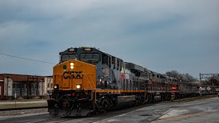 CSX P001 OCS train at Clinton with the Seaboard Sytem unit leading